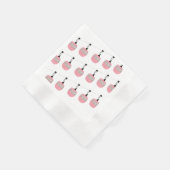 Serviette En Papier Retro Pink Ski Gondola Skieurs Ascenseur (Coin)