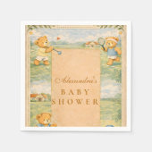 Serviette En Papier Retro Playground Teddy Bears Baby Shower (Devant)