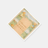 Serviette En Papier Retro Playground Teddy Bears Baby Shower (Coin)