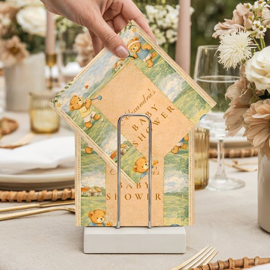 Serviette En Papier Retro Playground Teddy Bears Baby Shower