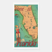 Serviette En Papier Retro Postcard of Florida Guest towels (Devant)
