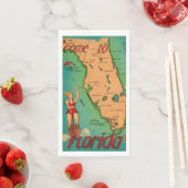 Serviette En Papier Retro Postcard of Florida Guest towels (En situation)