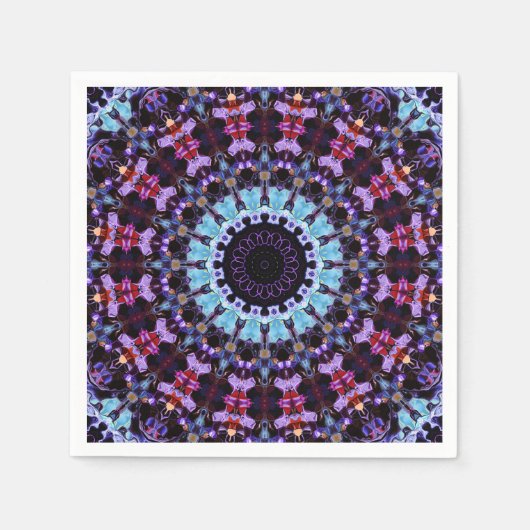 Serviette En Papier Retro Psychedelic Mandala Trippy Hippie Boho Chic (Devant)