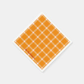 Serviette En Papier Retro Pumpkin Orange Gingham Halloween Party (Coin)