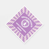 Serviette En Papier Retro Purple Reine Des Coeurs Anniversaire (Coin)