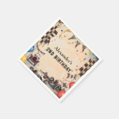 Serviette En Papier Retro Race Track Two Fast Birthday (Coin)