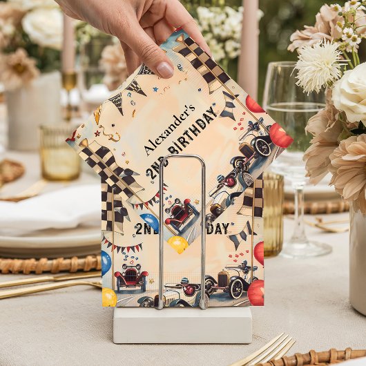 Serviette En Papier Retro Race Track Two Fast Birthday