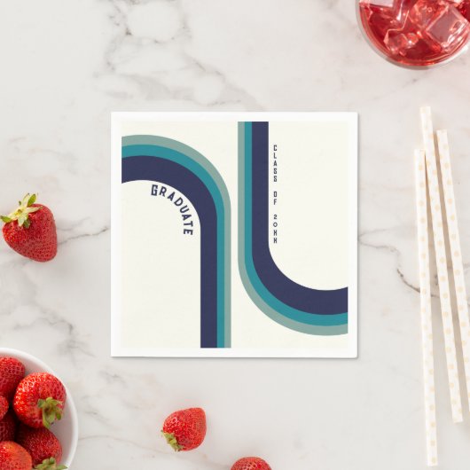 Serviette En Papier Retro Rainbow Arch Graduation Party (En situation)