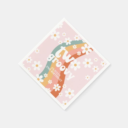 Serviette En Papier Retro Rainbow deux Super Daisy (Coin)