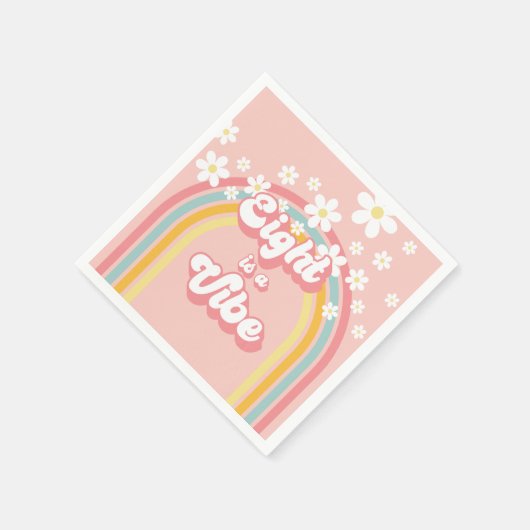 Serviette En Papier Retro Rainbow Eight est un Vibe Super 8e anniversa (Coin)
