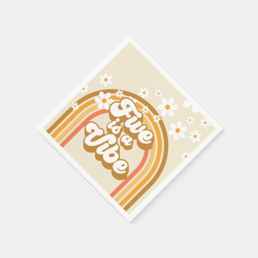 Serviette En Papier Retro Rainbow FIVE est un Vibe Super 5e anniversai (Coin)