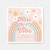 Serviette En Papier Retro Rainbow Nine est un Vibe 9e anniversaire (Devant)