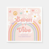 Serviette En Papier Retro Rainbow Seven est une Vibe 7e anniversaire (Devant)
