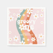 Serviette En Papier Retro Rainbow Super One Daisy (Devant)