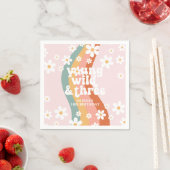 Serviette En Papier Retro Rainbow Young Wild Three Daisy (En situation)