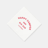 Serviette En Papier Retro Red Happy Camper Crest Camping (Coin)