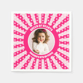 Serviette En Papier Retro Reine des Coeurs Rose Photo de fête d'annive (Devant)