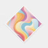 Serviette En Papier Rétro Revival Abstrait Boho Rainbow Wave (Coin)