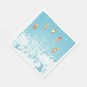 Serviette En Papier Retro Rocket Navire Lancement d'Art Spatial Futuri (Coin)