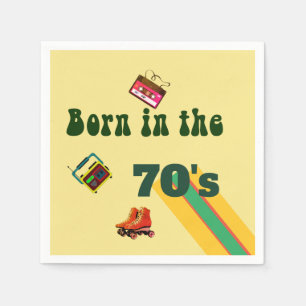 Serviette En Papier Retro Roller Skates Tapes 50e anniversaire les ann