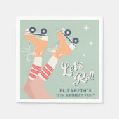 Serviette En Papier Retro Roller Sking fête d'anniversaire (Devant)