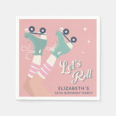 Serviette En Papier Retro Roller Sking fête d'anniversaire (Devant)