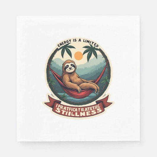 Serviette En Papier Retro Roller Sloth Vintage Skating Vector Art (Devant)