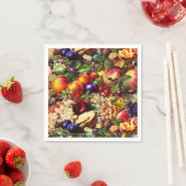 Serviette En Papier Retro Rustique Fruit Fruit Fruit Fruit Tropical Ét (En situation)