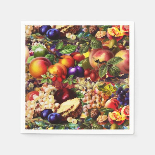 Serviette En Papier Retro Rustique Fruit Fruit Fruit Fruit Tropical Ét (Devant)