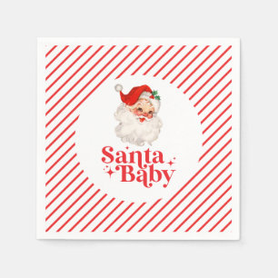 Serviette En Papier Retro Santa Baby fête prénatale de Noël bébé