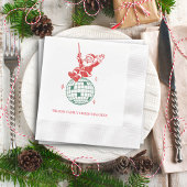 Serviette En Papier Retro Santa Disco Ball Christmas Party