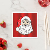 Serviette En Papier Retro Santa Face Red (En situation)