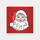 Serviette En Papier Retro Santa Face Red (Devant)