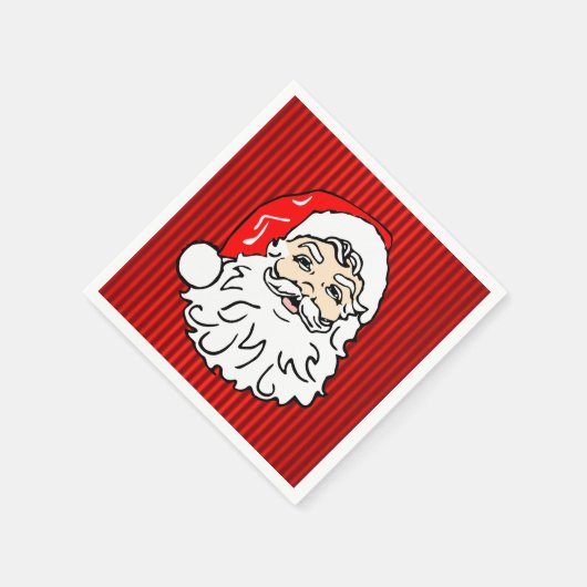 Serviette En Papier Retro Santa Face Red (Coin)