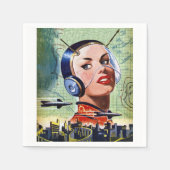 Serviette En Papier Retro Science Fiction Paper Napkins (Devant)