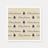 Serviette En Papier Retro Simple Beige Country Christmas Tree Motif (Devant)