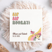 Serviette En Papier Retro Sip Sip Hooray Typographie