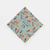 Serviette En Papier Retro Skateboard Blue Cool Skateboard Anniversaire (Coin)