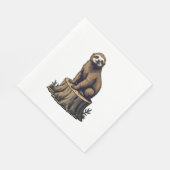 Serviette En Papier Retro Sloth Engraving Wildlife Shirt (3) (Coin)