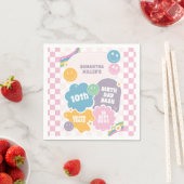 Serviette En Papier Retro Smiles Pastel Super Anniversaire (En situation)