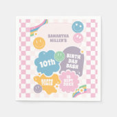 Serviette En Papier Retro Smiles Pastel Super Anniversaire (Devant)