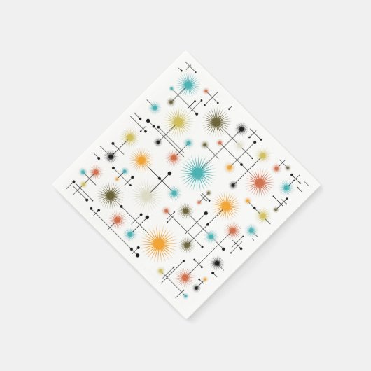 Serviette En Papier Retro Starbursts A Go-Go ! (Coin)