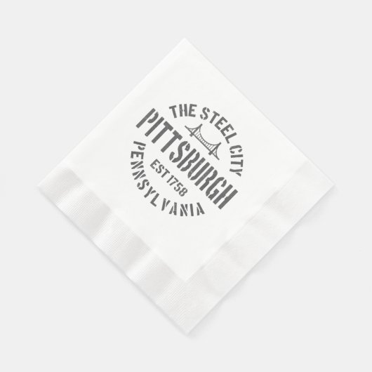 Serviette En Papier Retro Steel City Pittsburgh Pennsylvania Yinz vint (Coin)
