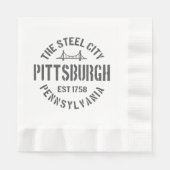 Serviette En Papier Retro Steel City Pittsburgh Pennsylvania Yinz vint (Devant)