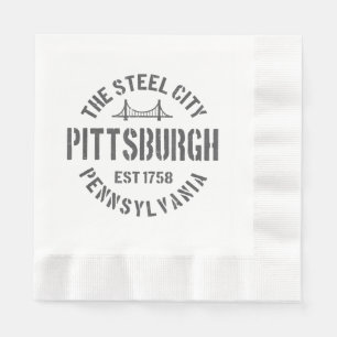 Serviette En Papier Retro Steel City Pittsburgh Pennsylvania Yinz vint