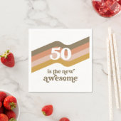 Serviette En Papier Retro Stripes 50e Anniversaire de fête Napkins (En situation)