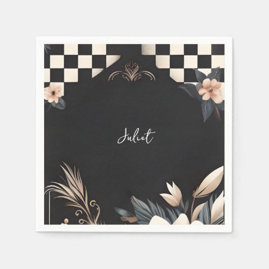 Serviette En Papier Retro Studio Créatif Mariage Illustré Shower (Devant)