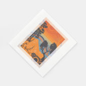 Serviette En Papier Retro Sunset Forest Paysage Abstrait (Coin)