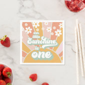 Serviette En Papier Retro Sunshine daisy boho premier anniversaire flo (En situation)