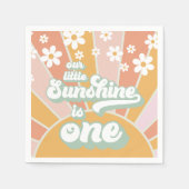 Serviette En Papier Retro Sunshine daisy boho premier anniversaire flo (Devant)